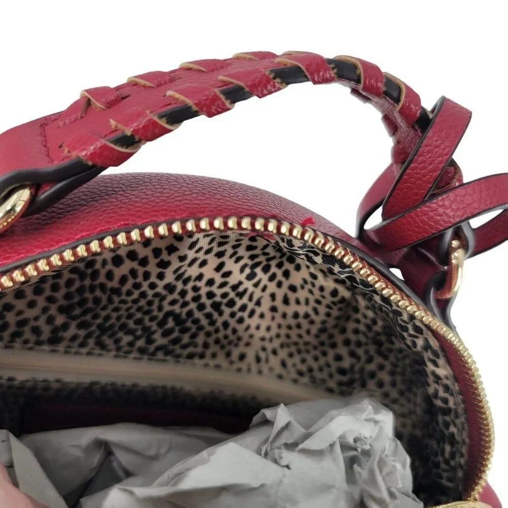 Sole Society Crossbody Round Bag Vegan Leather Red New Purse - Picture 7 of 7